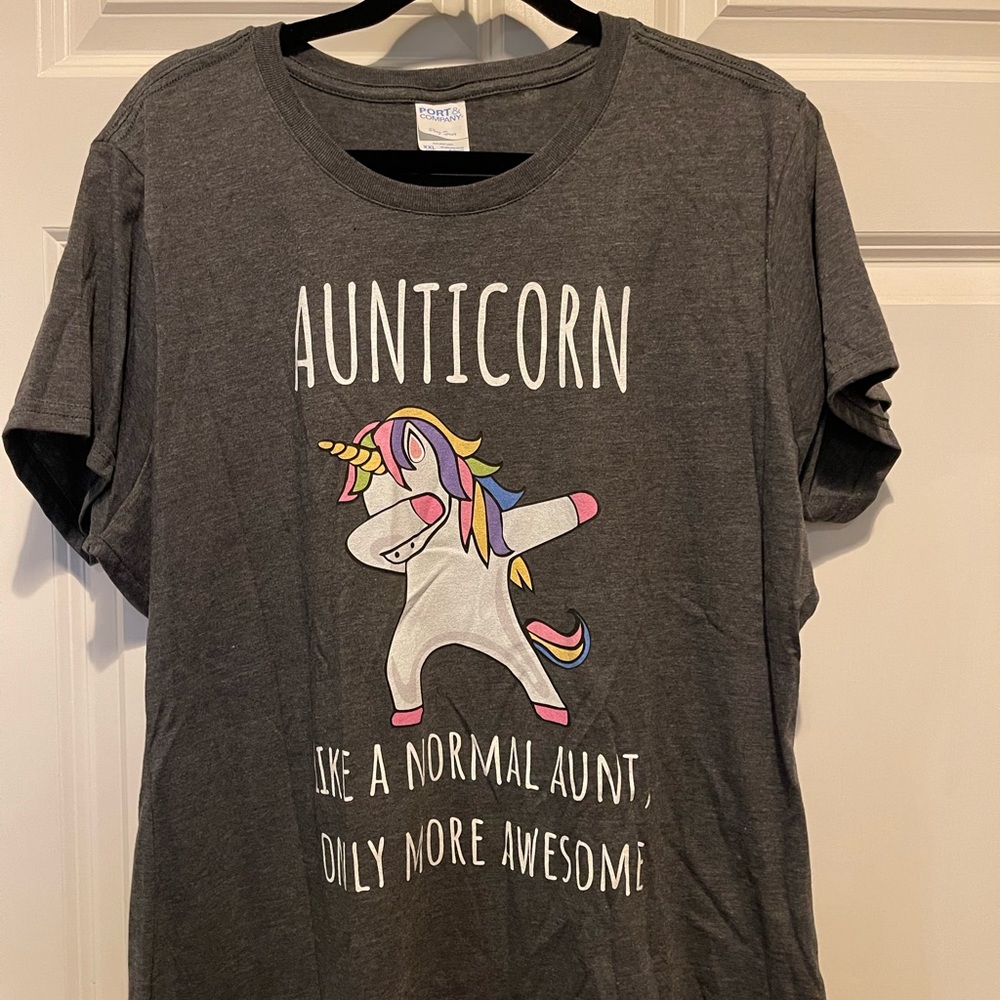 “Aunticorn” gray XXL t-shirt